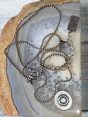 American Eagle Outfitters Silver-Tone Round Pendant Necklace - Silver